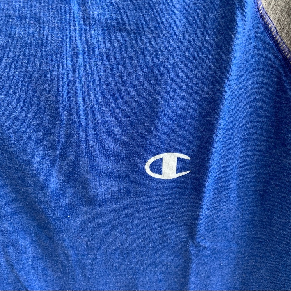 Champion Men’s Logo Vapor Tech T-Shirt L blue/gray workout gym athleisure active - Picture 3 of 5